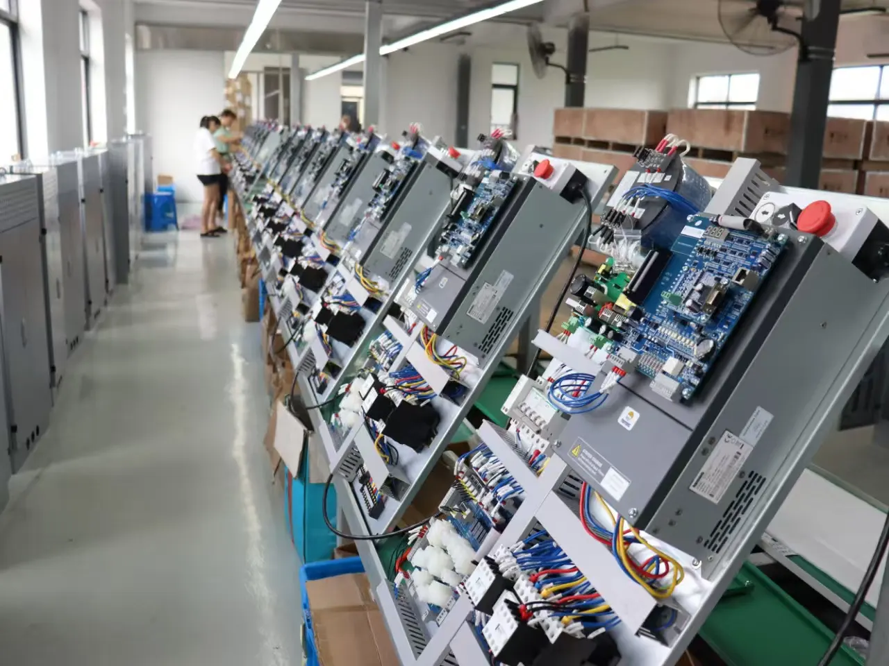 Engineers are building elevator control cabinet