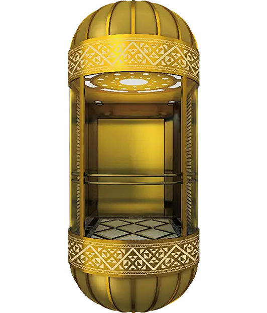 a modern luxury sightseeing glass elevator