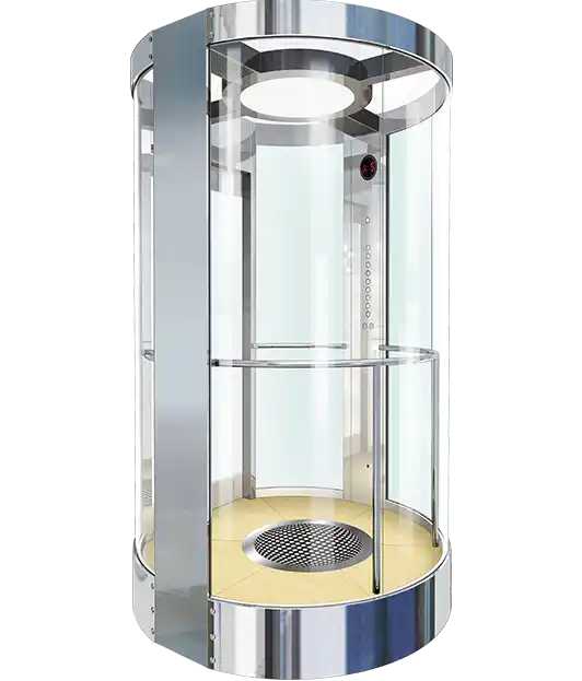 Steel plate baked enamel panoramic elevator