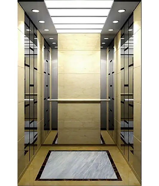 Mirror Paneled Passenger Elevator.