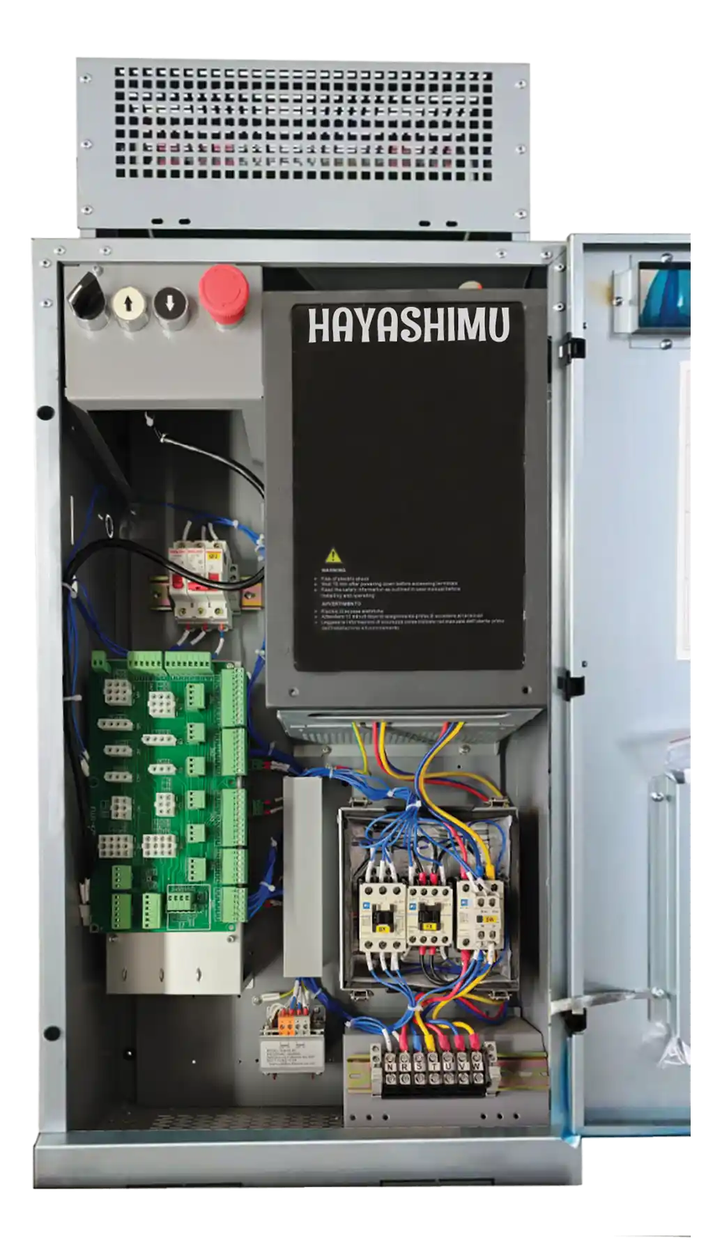 An elevator control cabinet named HAYASHIMU