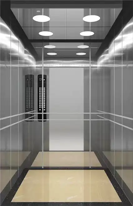 Mirror Stainless Steel Paneled Passenger Elevator