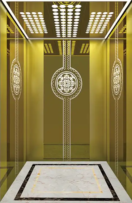 Stylish Golden Passenger Elevator