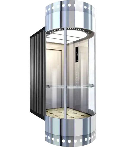 a glass elevator