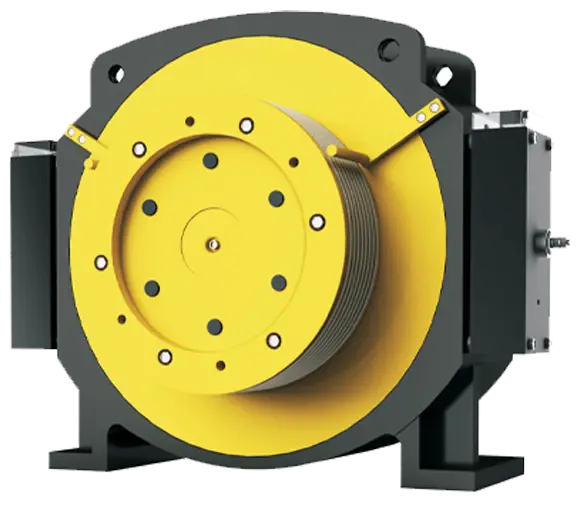yellow and black color traction motor