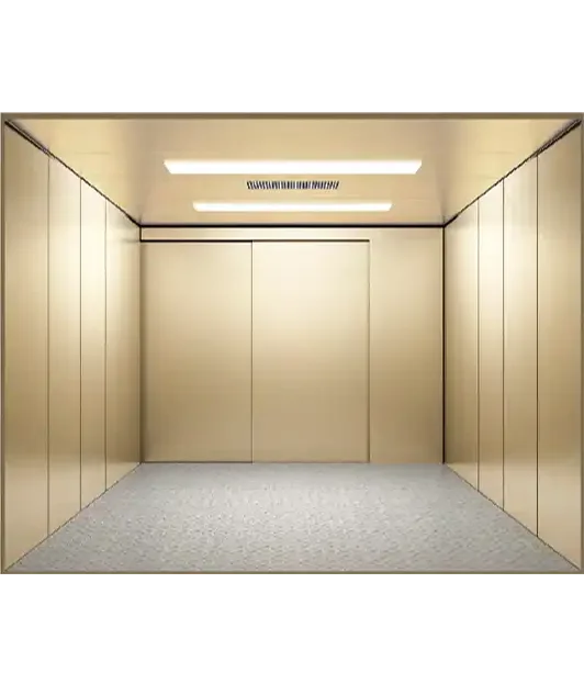 A painted elevator which one is used for transporting car